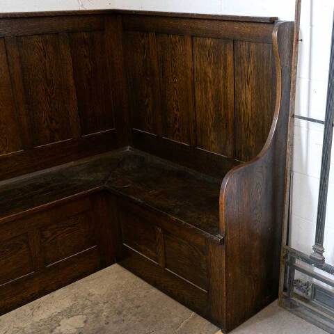 #54323 Salvaged Oak Built-In Snug Corner Bench Seat image 4
