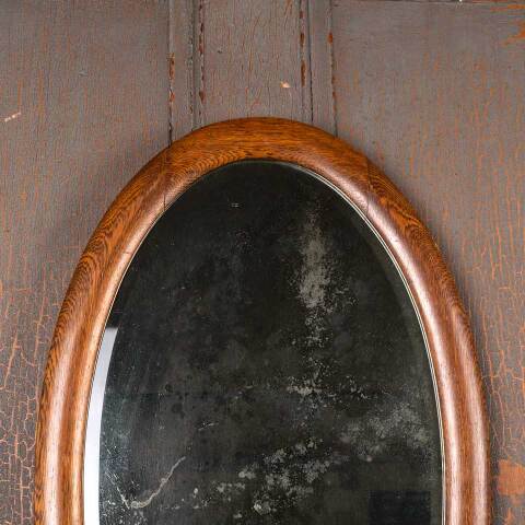 #54337 19x31 Oak Framed Oval Beveled Mirror image 4