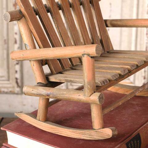#54387 Miniature Wooden Rocking Chair Bench image 4