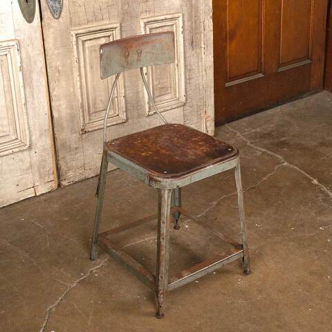#54415 17x31 Antique Industrial Metal Shop Chair image 2