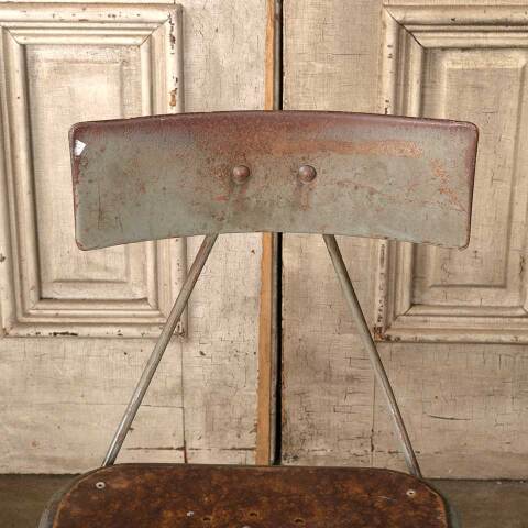 #54415 17x31 Antique Industrial Metal Shop Chair image 4