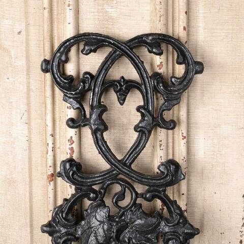 #54421 Ornate Wall Mount Cast Iron Planter Holder image 2