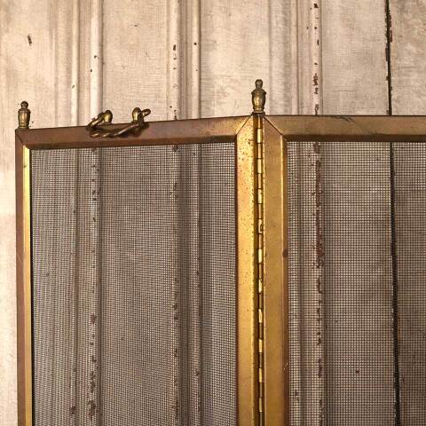 #54454 Vintage Folding Brass Fireplace Screen image 2