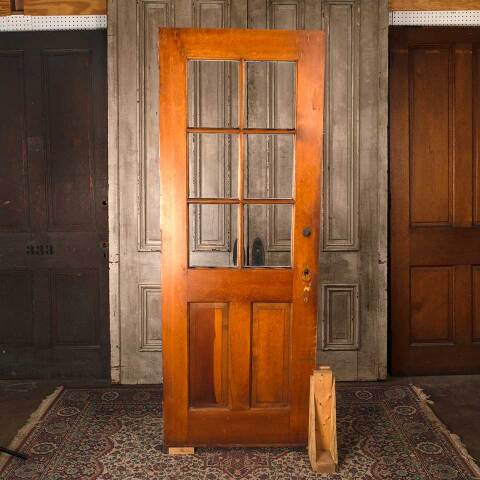 #54522 30x80 Antique 6 Lite Wood Entry Door image 5