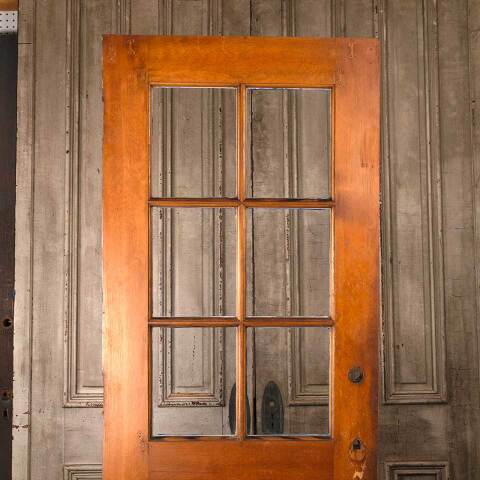 #54522 30x80 Antique 6 Lite Wood Entry Door image 6
