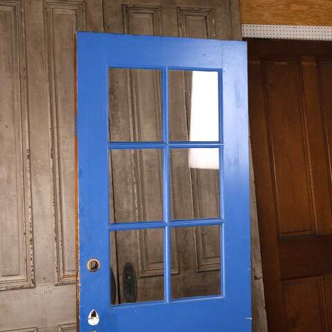 #54522 30x80 Antique 6 Lite Wood Entry Door image 2