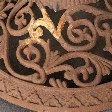 #54542 Ornate Antique Cast Iron Parlor Stove Topper image 5
