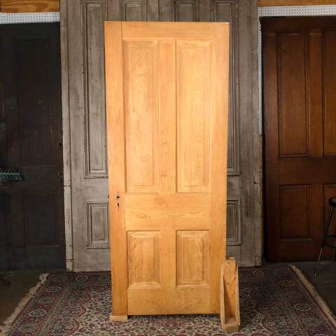 #54551 32x79 Antique 4 Panel Wood Interior Door image 4