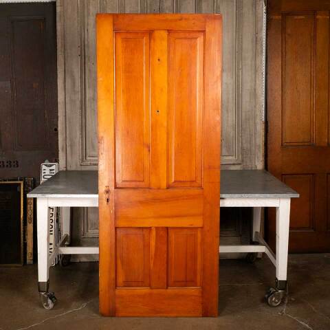 #54557 32x79 Antique 4 Panel Wood Interior Door image 4