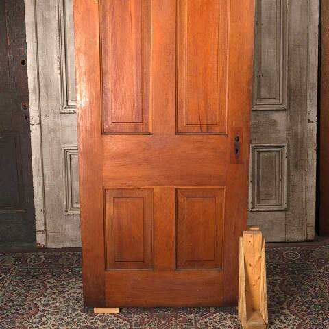 #54561 32x79 Antique 4 Panel Wood Interior Door image 3
