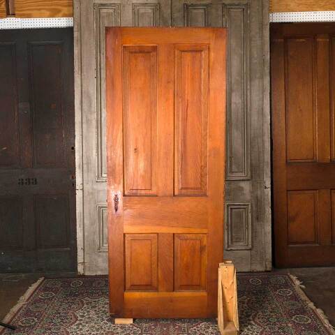 #54561 32x79 Antique 4 Panel Wood Interior Door image 4