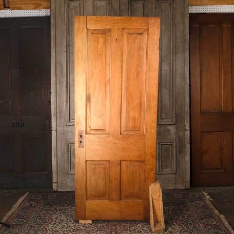 #54564 32x79 Antique 4 Panel Wood Interior Door image 4