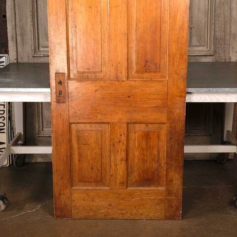 #54567 32x80 Antique 4 Panel Wood Interior Door image 3