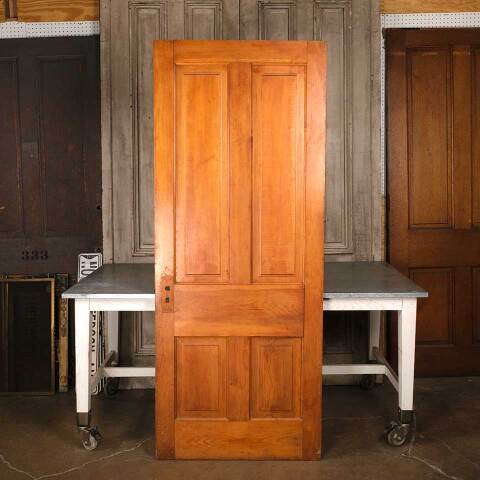 #54568 33x81 Antique 4 Panel Wood Interior Door image 4