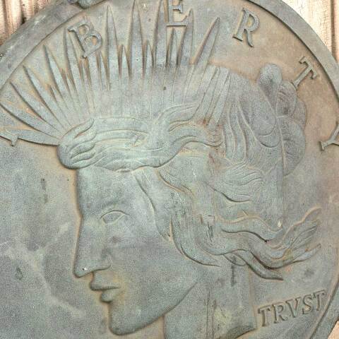 #54592 21x39 Bronze Eagle & Dollar Bank Ornament image 6