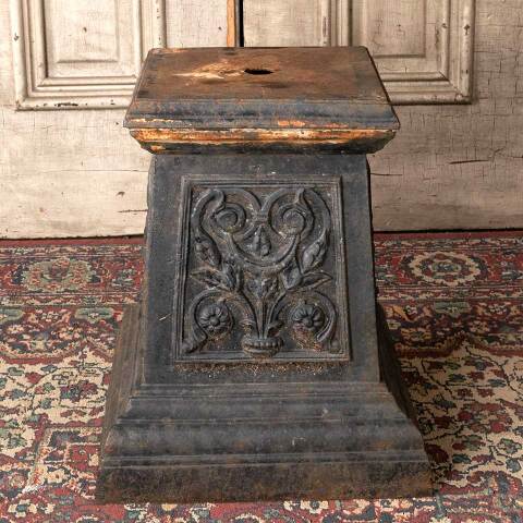 #54627 17" Antique Cast Iron Garden Urn Pedestal image 5