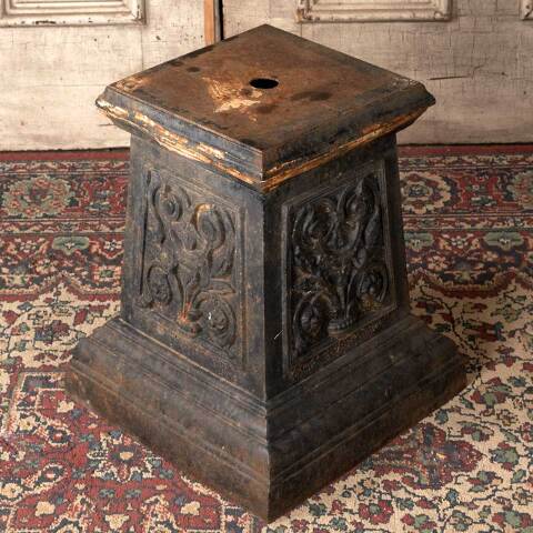 #54627 17" Antique Cast Iron Garden Urn Pedestal image 4