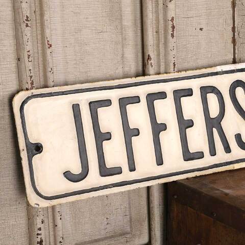 #54635 Antique JEFFERSON AVE. Metal Street Sign image 2