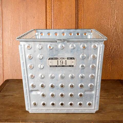 #54644 Vintage Metal Wire Gym Locker Room Basket image 3