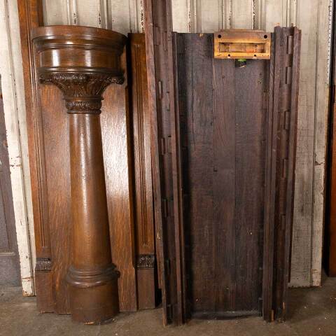 #54647 27x70 Antique Oak Engaged Column Pilasters image 8