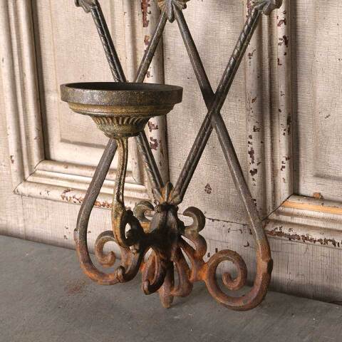 #54648 Cast Iron Wall Hanging Candle Holder Sconce image 7