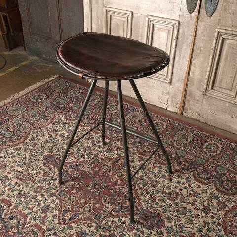#54654 Metal Bar Stool w/ Leather Seat image 5
