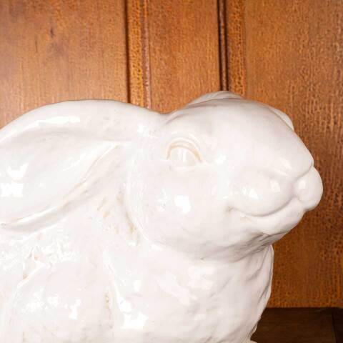 #54667 Ceramic White Bunny Rabbit Planter image 2