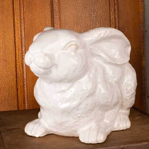 #54667 Ceramic White Bunny Rabbit Planter image 4
