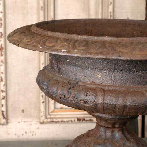 #54675 9x14 Antique Cast Iron Garden Urn Planter image 7