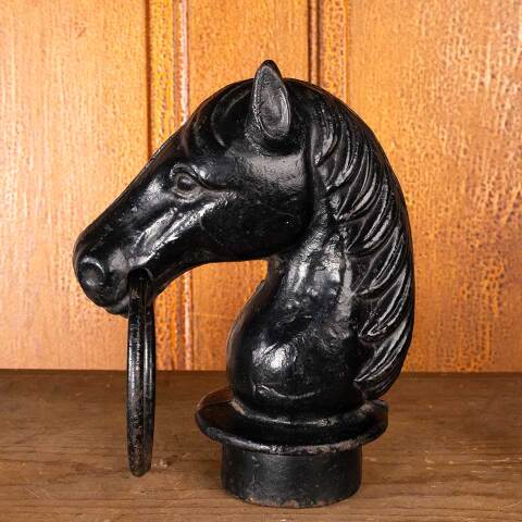 #54679 9" Vintage Cast Iron Horse Head Hitching Post image 2