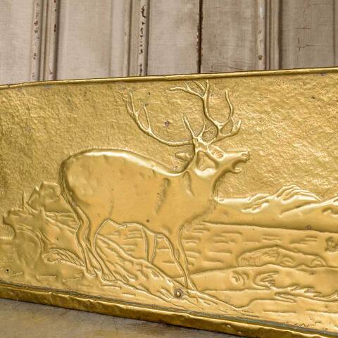 #54680 30x14 Antique Brass Fireplace Fender image 4