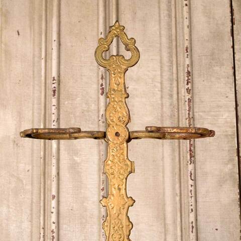 #54693 Antique Metal Victorian Fireplace Tool Holder image 5