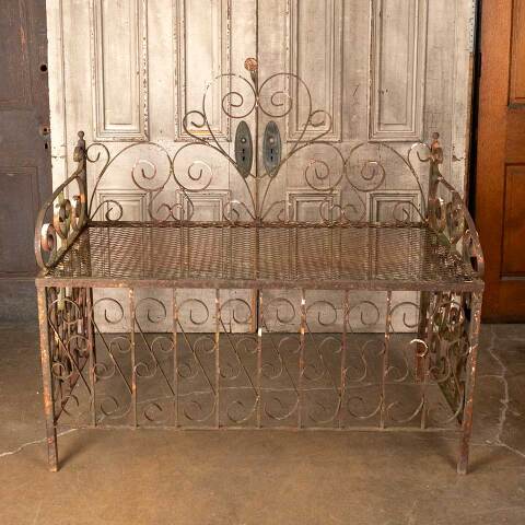 #54702 54x50 Antique Wrought Iron Garden Table image 2