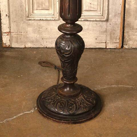 #54705 16x61 Ornate Antique Wood Floor Lamp image 2