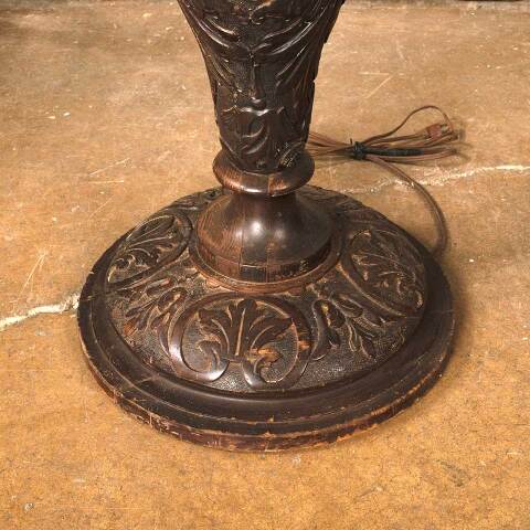 #54705 16x61 Ornate Antique Wood Floor Lamp image 6