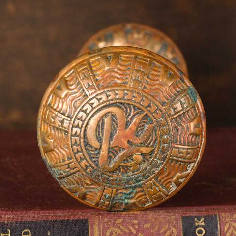 #54709 Antique Mallory Wheeler Arabic Doorknobs image 4
