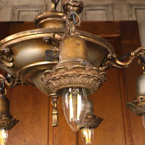 #54737 20" Antique 5 Bulb Chandelier Light Fixture image 7