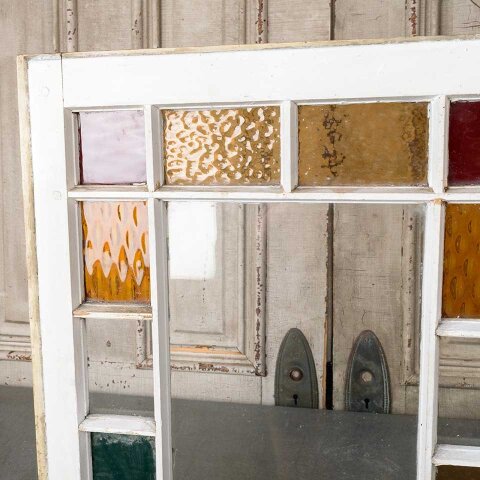 #54782 20x24 Antique Colored Glass Window Sash image 2