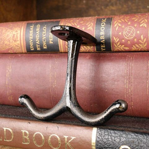 #54793 Salvaged Antique Cast Iron Double Coat Hook image 3