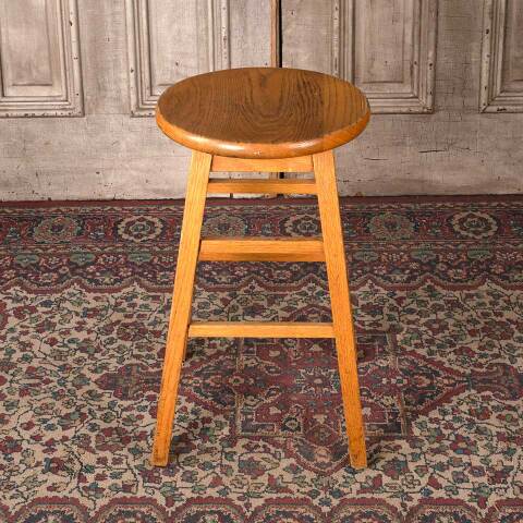 #54827 24" Vintage Oak Stool image 2