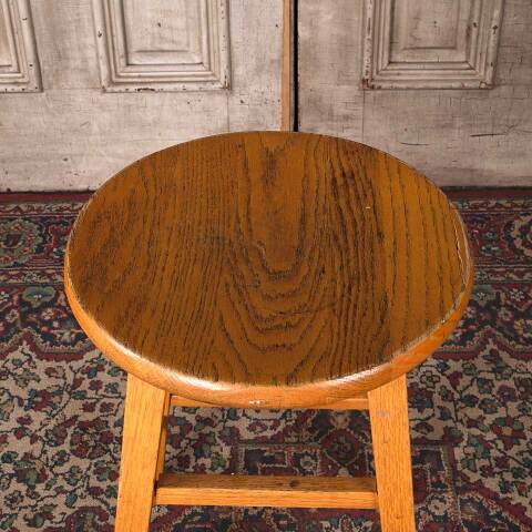 #54827 24" Vintage Oak Stool image 3