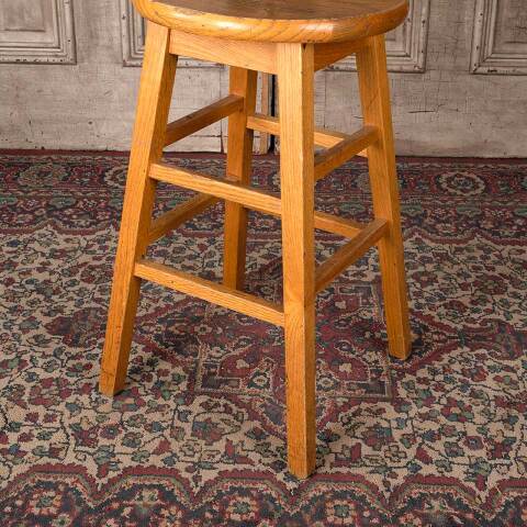 #54827 24" Vintage Oak Stool image 5