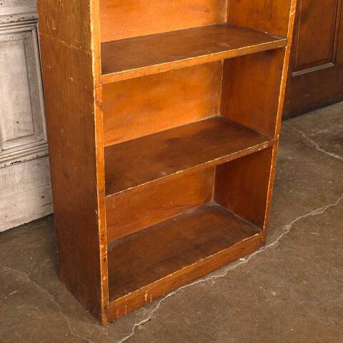 #54843 Vintage Pine 4 Shelf Bookcase w/ Pediment image 3