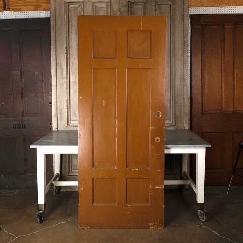 #54884 30x83 Antique 6 Panel Wood Interior Door image 6