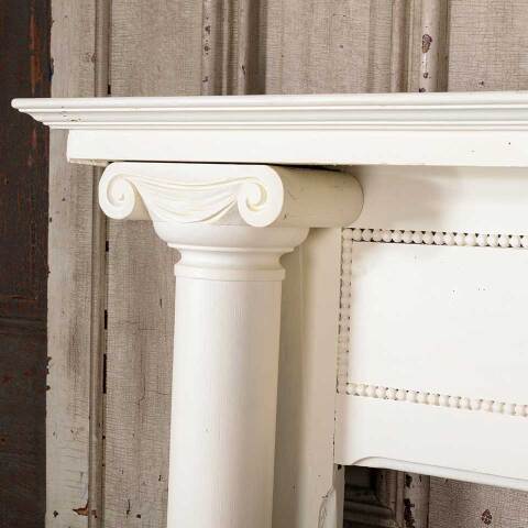 #54896 58x50 Antique Painted Wood Fireplace Mantel image 3