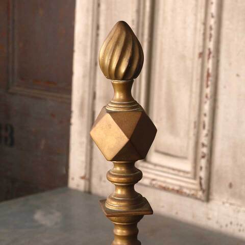 #54932 Pair of Antique Brass Fireplace Andirons image 5