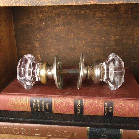#54934 Antique Octagonal Glass Doorknob Hardware image 3