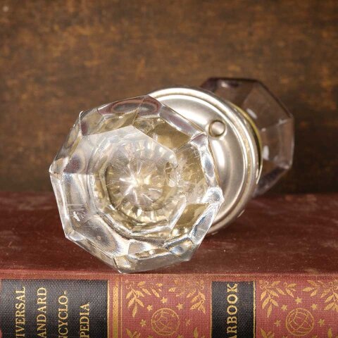 #54934 Antique Octagonal Glass Doorknob Hardware image 4