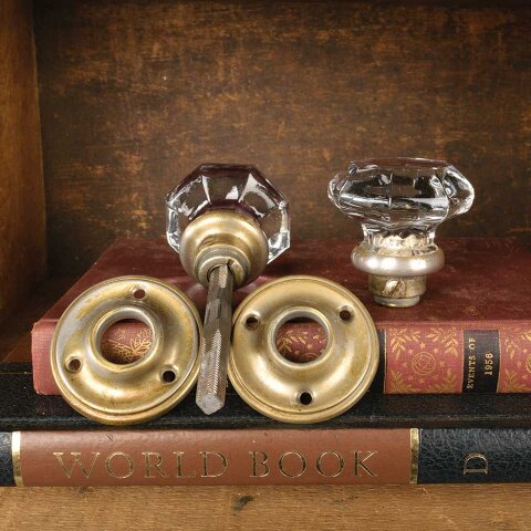 #54934 Antique Octagonal Glass Doorknob Hardware image 7