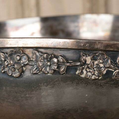 #54964 Large Antique Silver Handled Fruit Bowl Urn image 7